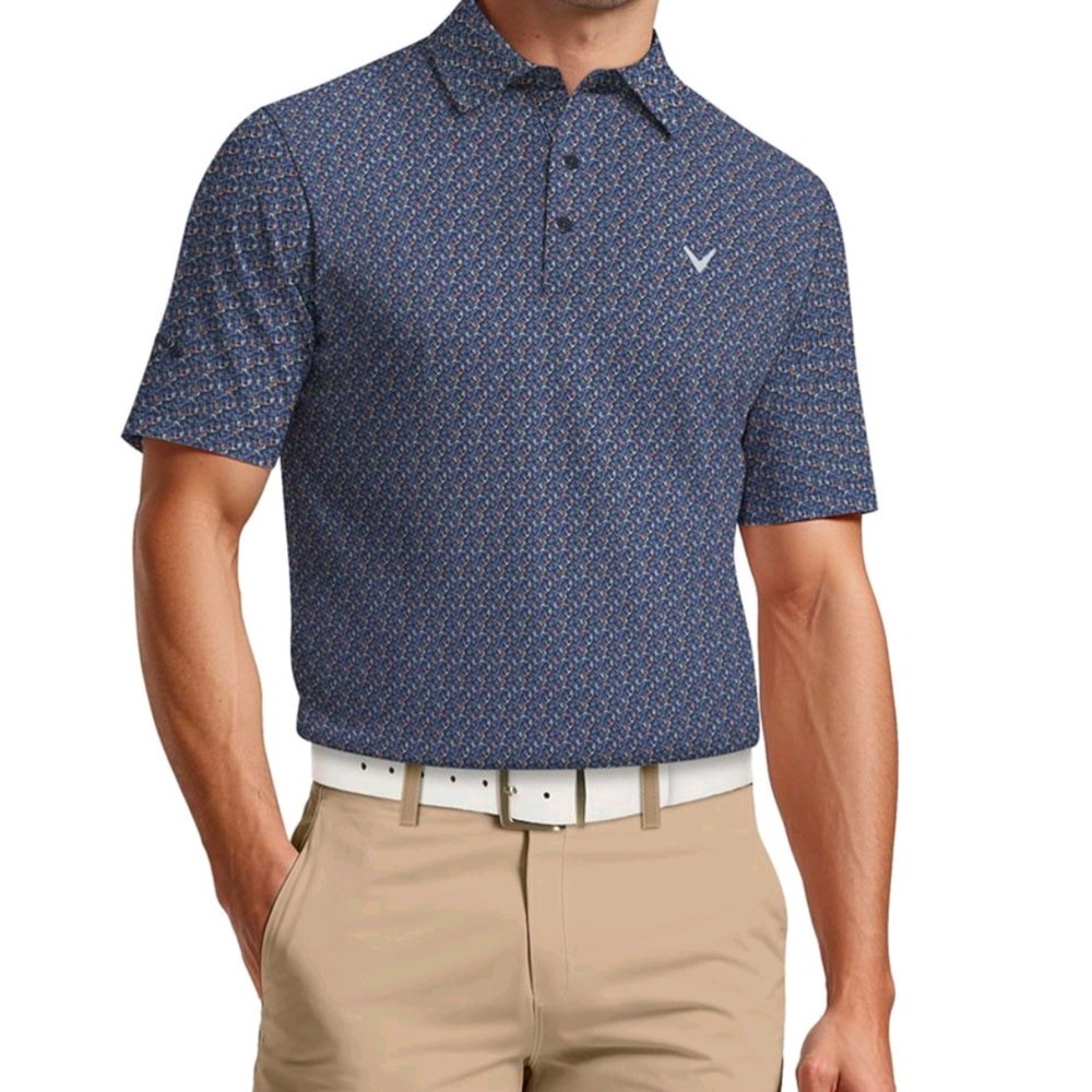 Men's Callaway golf performance stretch polo shirt size M blue